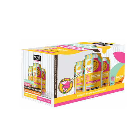 Nova Sunset Slam Mango Lime Hard Kombucha 6pk 12oz Cans