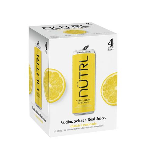 Nutrl Vodka Seltzer Classic Lemonade Hard Seltzer 4pk 12 fl oz Cans