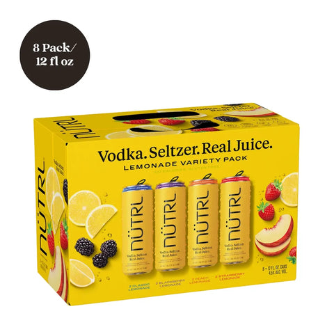 NutrlVodkaSeltzerLemonadeVarietyPackHardSeltzer8pk12flozCans