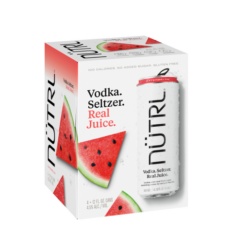 Nutrl Vodka Seltzer Watermelon Hard Seltzer 4pk 12 fl oz Cans