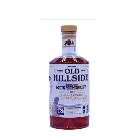 Old Hillside Straight Rye Whiskey 'Purple Heart Tribute' 750mL