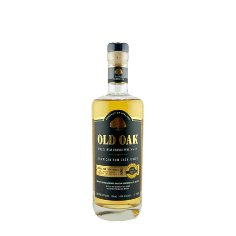 Old Oak Premium Irish Whiskey Jamaican Rum Cask Finish Aged 5 Years 700mL