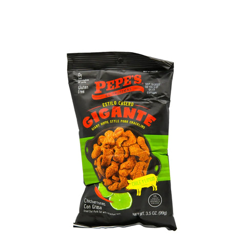 Pepe’s Estilo Casero Chicharrones Chile Limon 3.25 oz