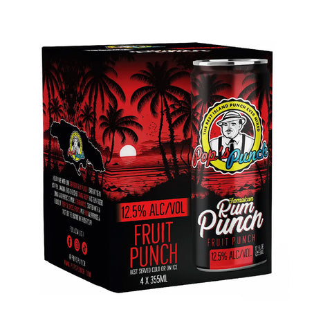 Pop's Punch Jamaican Rum Punch Fruit Punch 4pk 355mL Cans