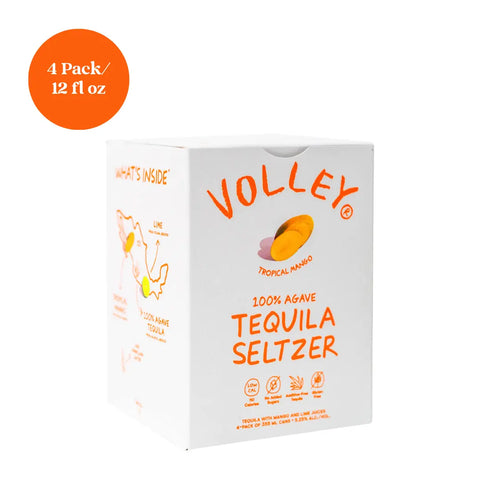 Volley Tropical Mango Tequila Seltzer 4pk 12 fl oz Cans