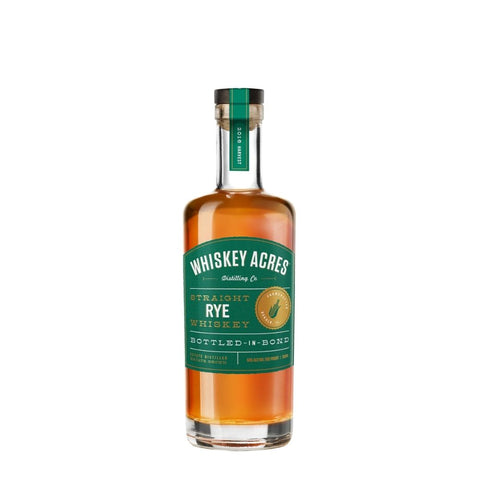 Whiskey Acres Straight Rye Whiskey Bottle in Bond 750mL