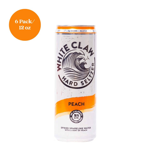 White Claw Peach Hard Seltzer 6pk 12 fl oz Cans