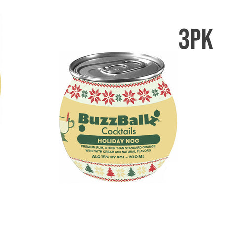 BuzzBallz Cocktails Holiday Nog 3pk 200mL