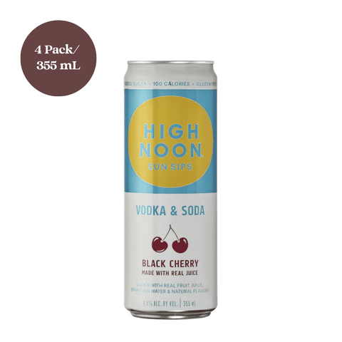High Noon Vodka Seltzer Black Cherry 4pk 355ml Cans
