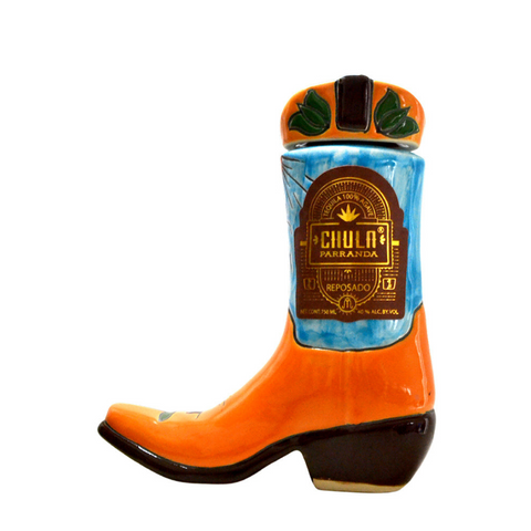 Chula Parranda Tequila Reposado Ceramic Boot (Orange) 750mL
