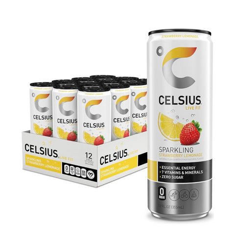 Celsius Sparkling Strawberry Lemonade 12pk 12oz Case